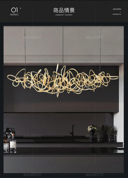 Post-modern Stainless Steel Chandelier