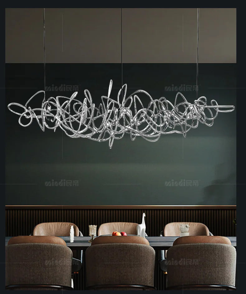 Post-modern Stainless Steel Chandelier