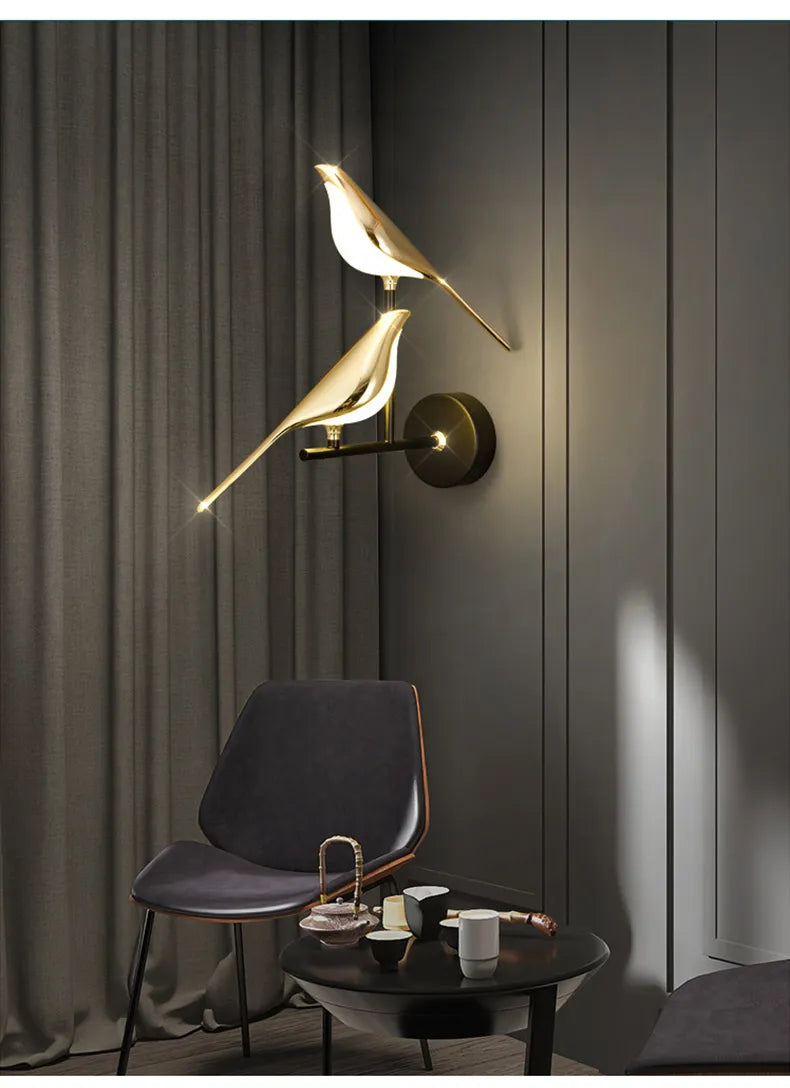 Golden Bird Wall Lamp