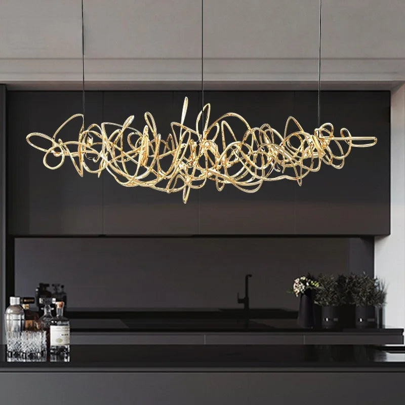 Post-modern Stainless Steel Chandelier